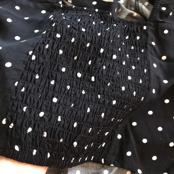 Black Longsleeve Polka Dot Crop Top - Picture 3 of 3